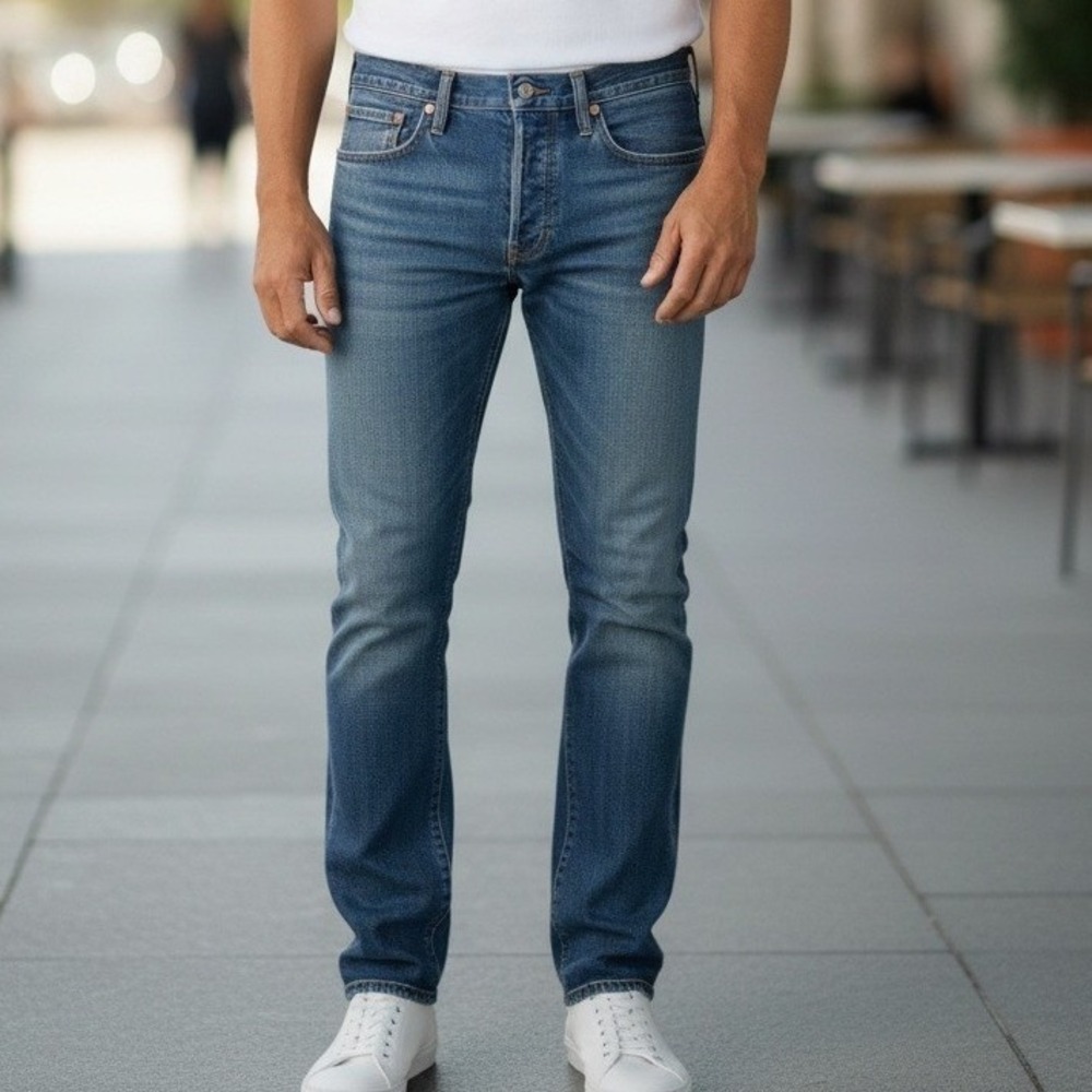 Levis 501 Original Fit Mens Jeans 34x32 Medium Wash Blue Straight Leg Cotton
